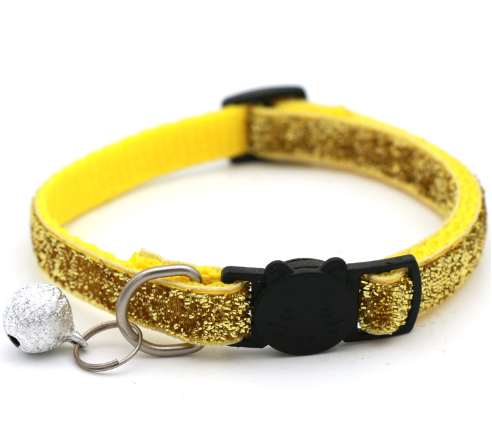 Adjustable Colorful Cat Collar with Bell for Pets