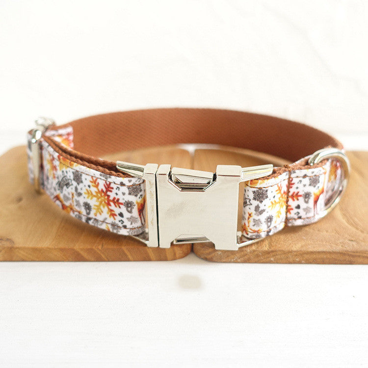Handmade Golden Christmas Dog Collar by MUTTCO